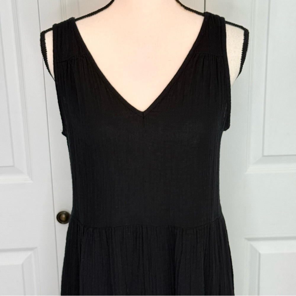 Sonoma Cotton Gauze Sleeveless v-Neck Tiered‎ Maxi Dress With Pockets size Small - Picture 4 of 16